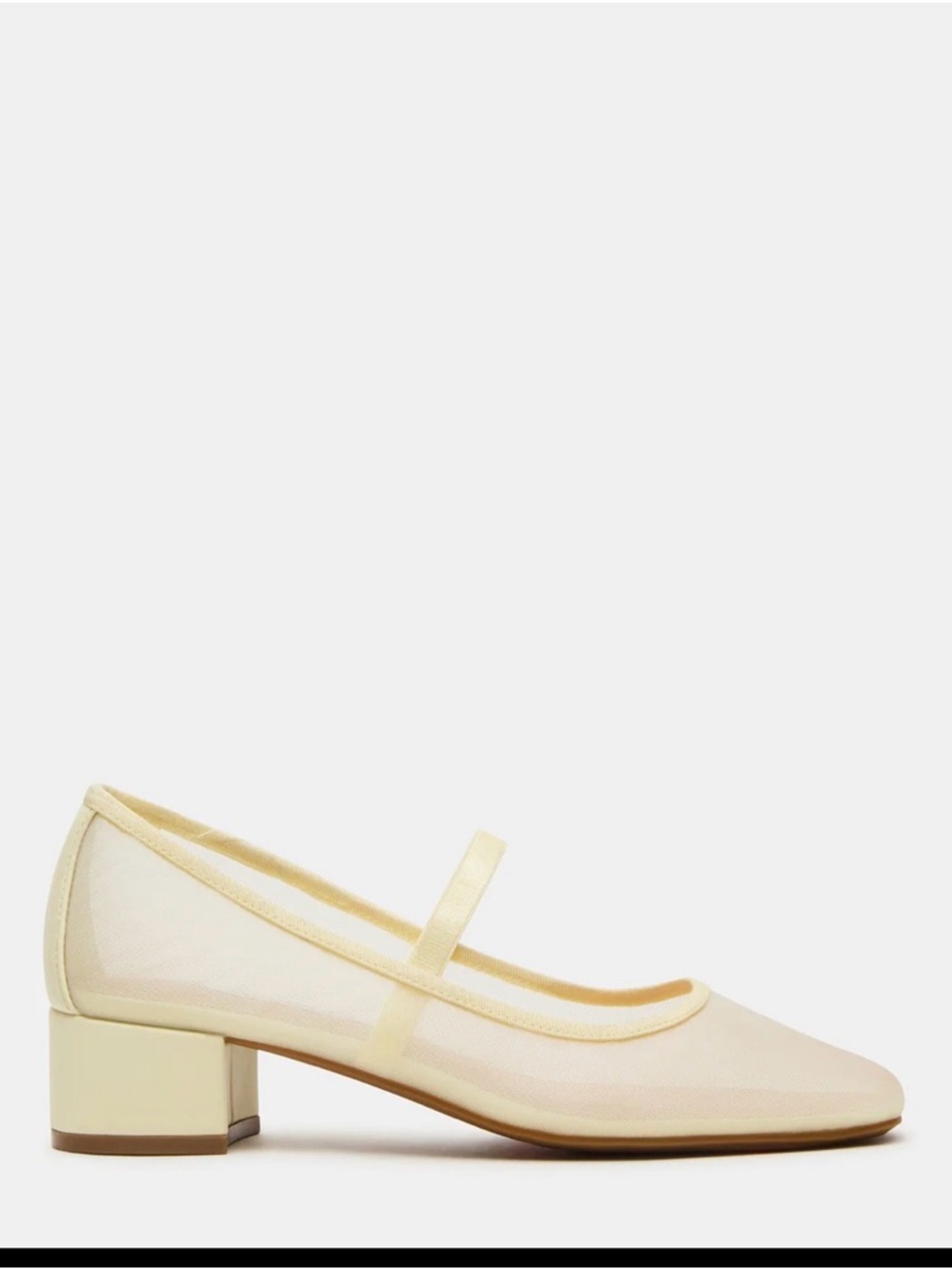 Steve Madden Pale Yellow Mary Jane Block Heels - Picture 2 of 3